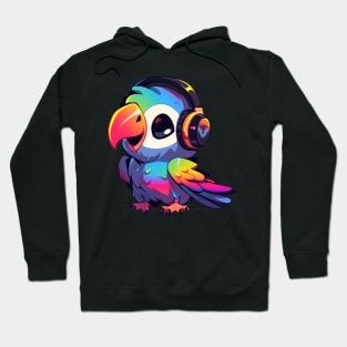 Colorful Parrot Headphones Hoodie